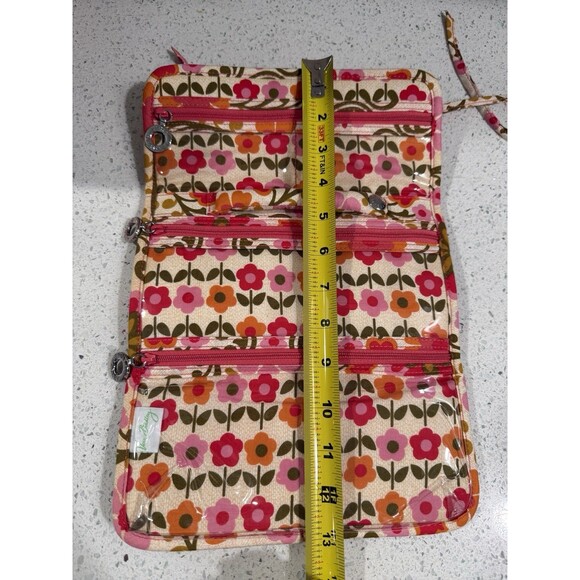 Folkloric Vera Bradley Travel Bag 2011 Retired Envelope Design Zippers Ties EUC - Picture 6 of 9